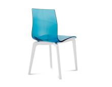 Jídelní židle Gel-L podnož bělený dub, sedák transparentní plast