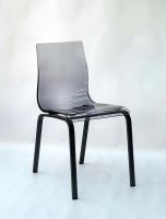 Jídelní židle Gel-R podnož černý matný lak, sedák kouřový plast