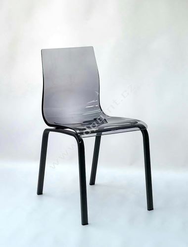 Jídelní židle Gel-R LNM podnož černý matný lak, sedák polycarbonát