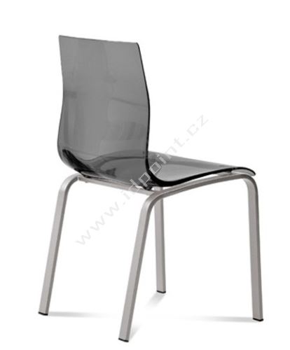 Jídelní židle Gel-R C SFU podnož chromovaná sedák kouřový plast