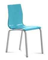 Jídelní židle Gel-R INS SAZ podnož nerez sedák modrý plast