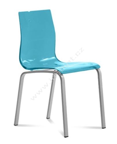 Jídelní židle Gel-R INS podnož imit. nerez sedák polykarbonát plast