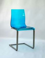 Jídelní židle Gel-SL AS SAZ podnož hliníkový lak sedák modrý plast