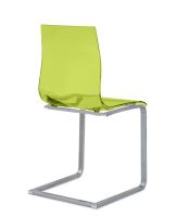 Jídelní židle Gel-SL podnož chromovaná sedák zelený plast
