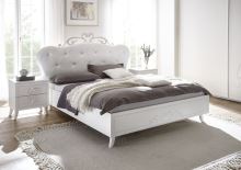 Manželská postel Nivea-P rám bílý mat, čelo imitace kůže bílá