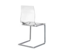 Jídelní židle Gel-SL chromovaná podnož sedák transparentní plast