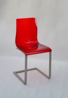 Jídelní židle Gel-SL INS SRO podnož nerez sedák červený plast