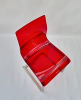Jídelní židle Gel-SL AS SRO podnož hliníkový lak, sedák červený plast