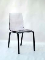 Jídelní židle Gel-R podno'ž černý matný lak, sedák transparentní plast