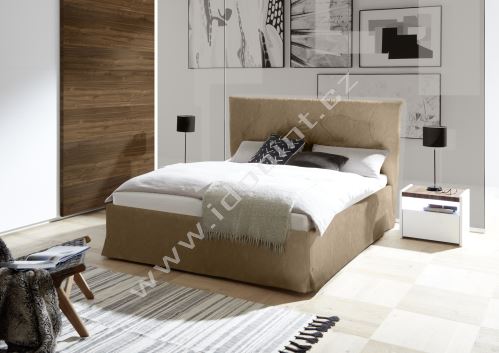 Čalouněná postel Alpaca-P-160x200 LC03 imitace kůže barva tabák