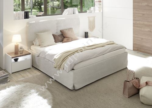 Čalouněná postel Full-P-160x200 LC01 imitace kůže barva jíl