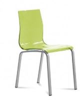 Jídelní židle Gel-R C SVE  podnož chromovaná sedák zelený plast