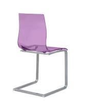 Jídelní židle Gel-SL C SVI podnož chromovaná sedák fialový plast
