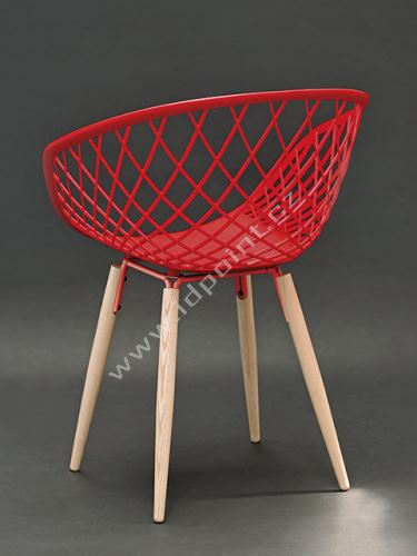 Moderní židle Harry s podnoží dub přírodní a sedák plast