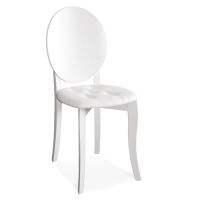 Jídelní židle Antonieta LBM MAG111 bílý lak, čalounění bílá imitace kůže