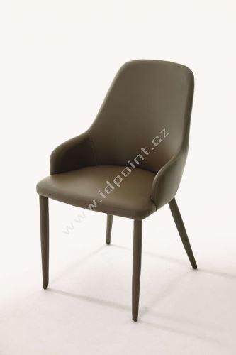 Nuova-FR X632 verdone. Pohodlná celočalouněná židle, měkkou kůží tm. zelená armádní