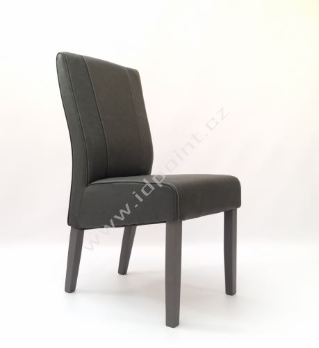 Jídelní židle Lucca podnož šedý mat, sedák imitace kůže šedá