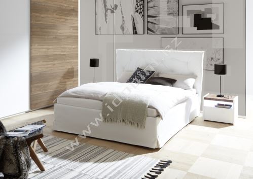 Čalouněná postel Alpaca-P-180x200 LC01 bílá imitace kůže