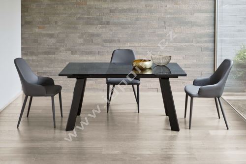 Nuova-FR X671 inox. Pohodlná celočalouněná židle, měkkou kůží odstín kovová šedá