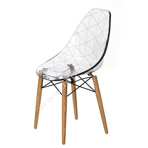 Jídelní židle Glamour dubové přírodní nohy a plastový sedák