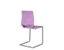 Jídelní židle Gel-SL podnož hliníkový lak sedák fialový plast