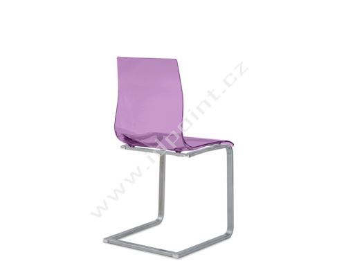Jídelní židle Gel-SL AS SVI podnož hliníkový lak sedák fialový plast
