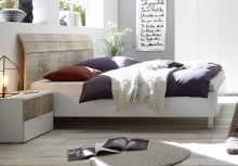 Manželská postel Xaos-P2-180 bílý mat v kombinaci s dekorem béžovým