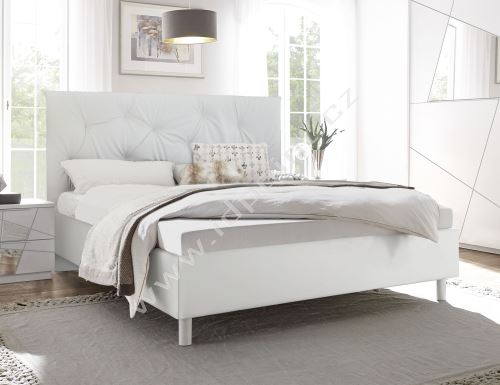 Čalouněná postel Vitoria-P-160 LC01 bílá imitace kůže