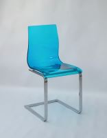 Jídelní židle Gel-SL C SAZ chromovaná podnož sedák modrý plast