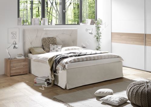 Čalouněná postel Alpaca-P-160x200 LC02 imitace kůže barva jíl